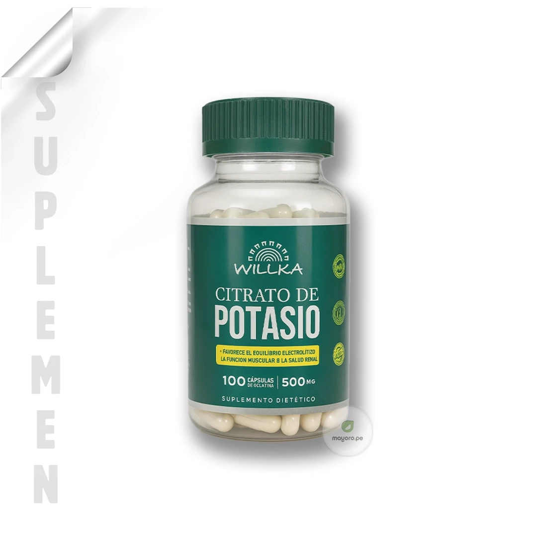 Citrato de Potasio | 100 cap - 500 mg | Willka Foods