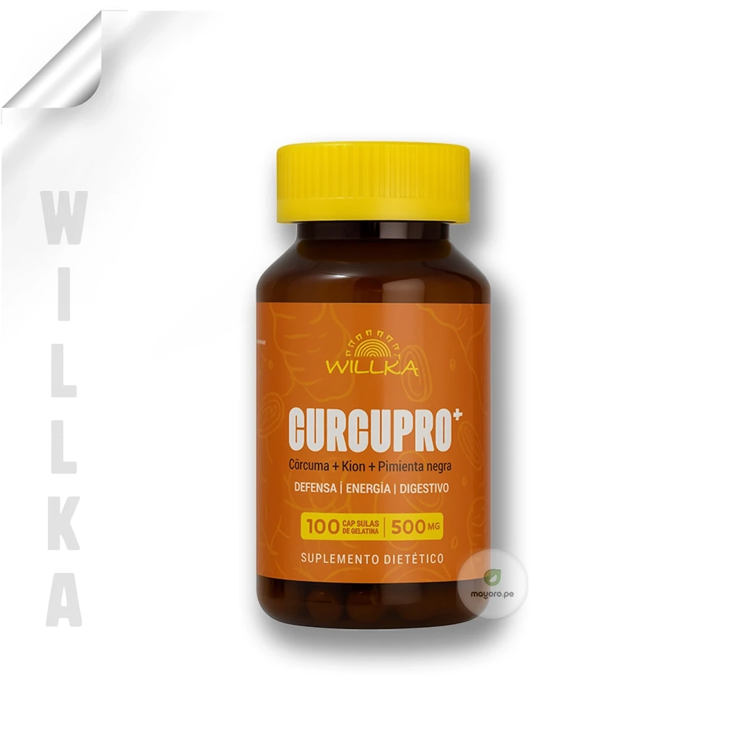 CurcuPro (Curcuma + Kion + Pimienta Negra) | 100 cap - 500 mg | Willka Foods