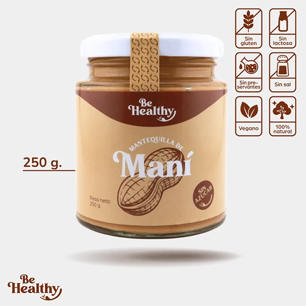 Mantequilla 100% Mani | 250 gr | BeHealthy