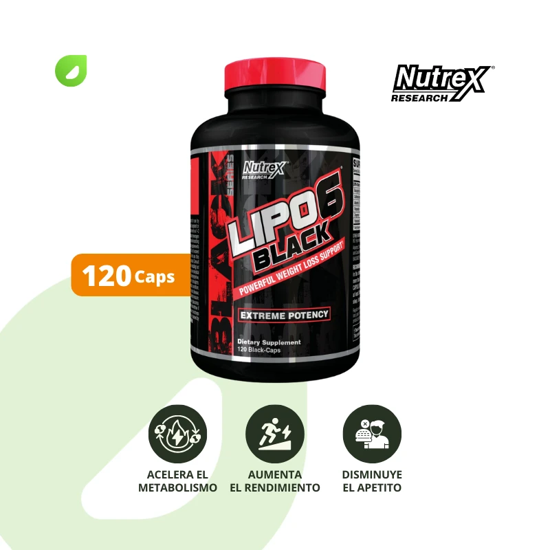 LIPO 6 BLACK Concentrate | 120 Capsulas Recubiertas | NUTREX