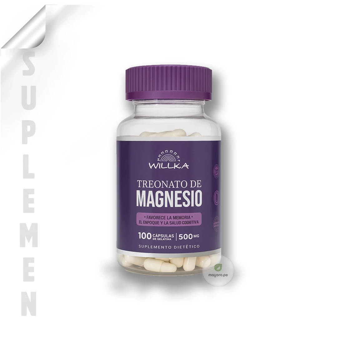 Treonato de Magnesio | 100 cap. - 500 mg | Willka Foods